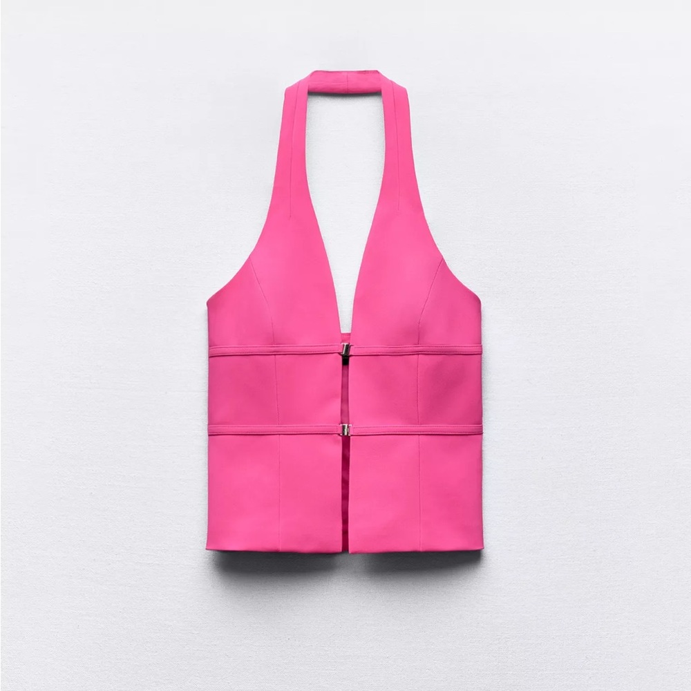Pink Halter Top with Buckles